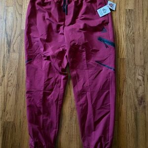Reebok Breakthrough Maroon Active Jogger Pants with Black Zippers